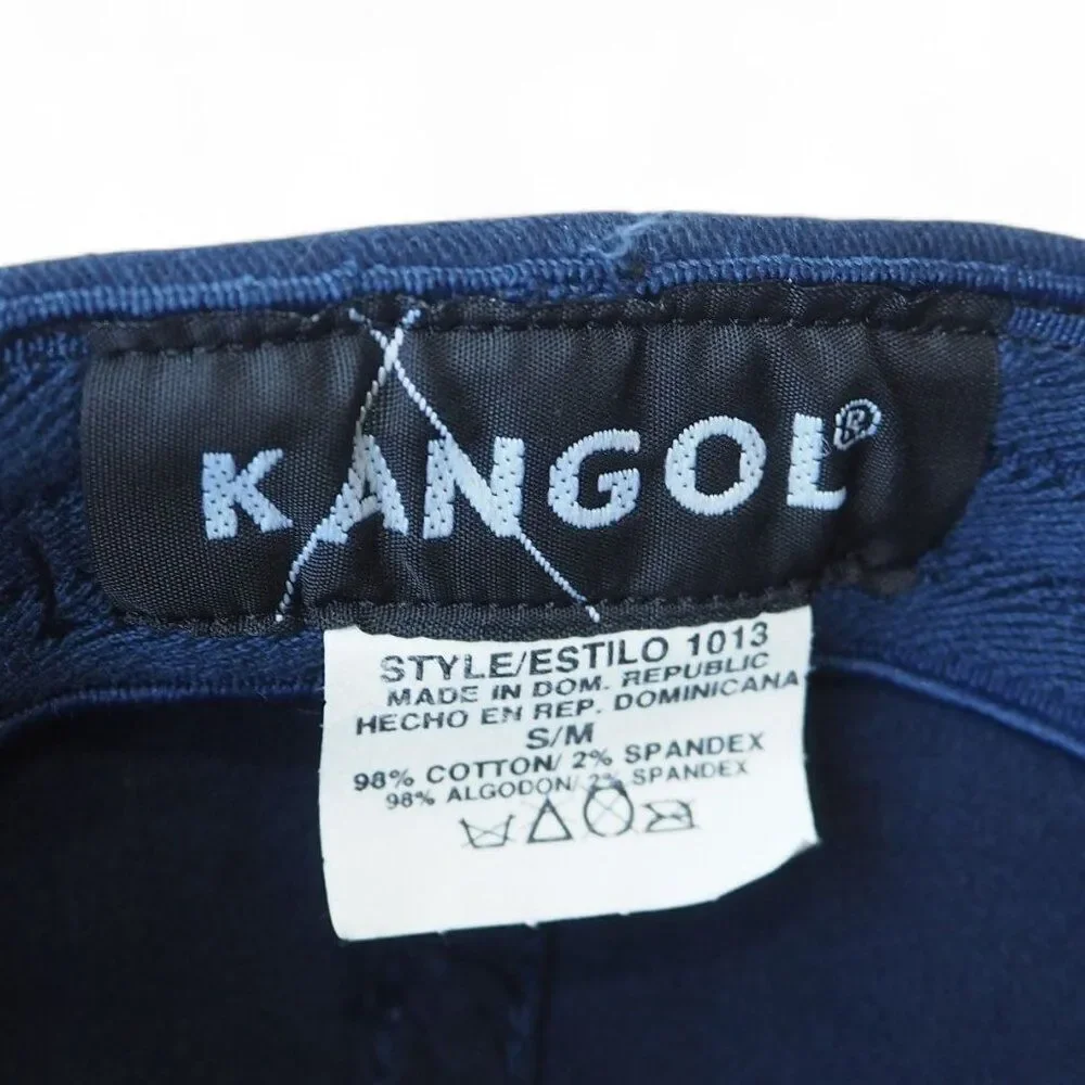 Kangol Vintage 90s FlexFit 100% Cotton Fitted‎ Hat Navy / Light Blue S/M